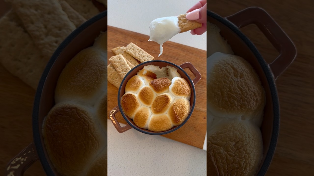 *ASMR* SMORES DIP! #asmr #satisfying #dessert #smoresdip #recipe #kitchen #dessertideas