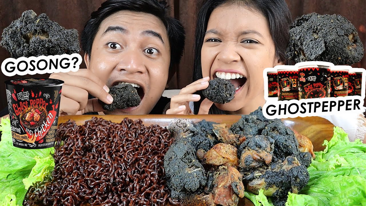GOSONG? MUKBANG AYAM GORENG GHOSTPEPPER PAKE MIE GHOSTPEPPER PEDAS ABIIIIIS