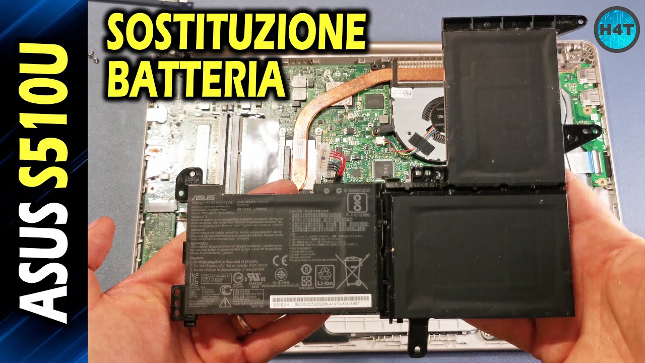 ASUS VivoBook S510U Sostituzione batteria, Battery replacement