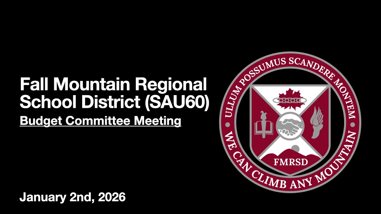 FMRSD SAU60 Budget Committee Meeting  - January 2nd, 2026