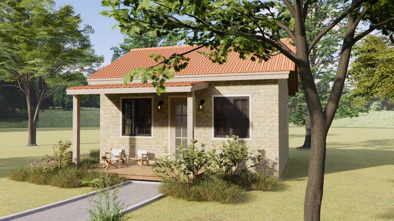 Домик Fall In Love Cottage House размером 20 x 20 футов (6 x 6 метров), минималистичный дизайн дл...