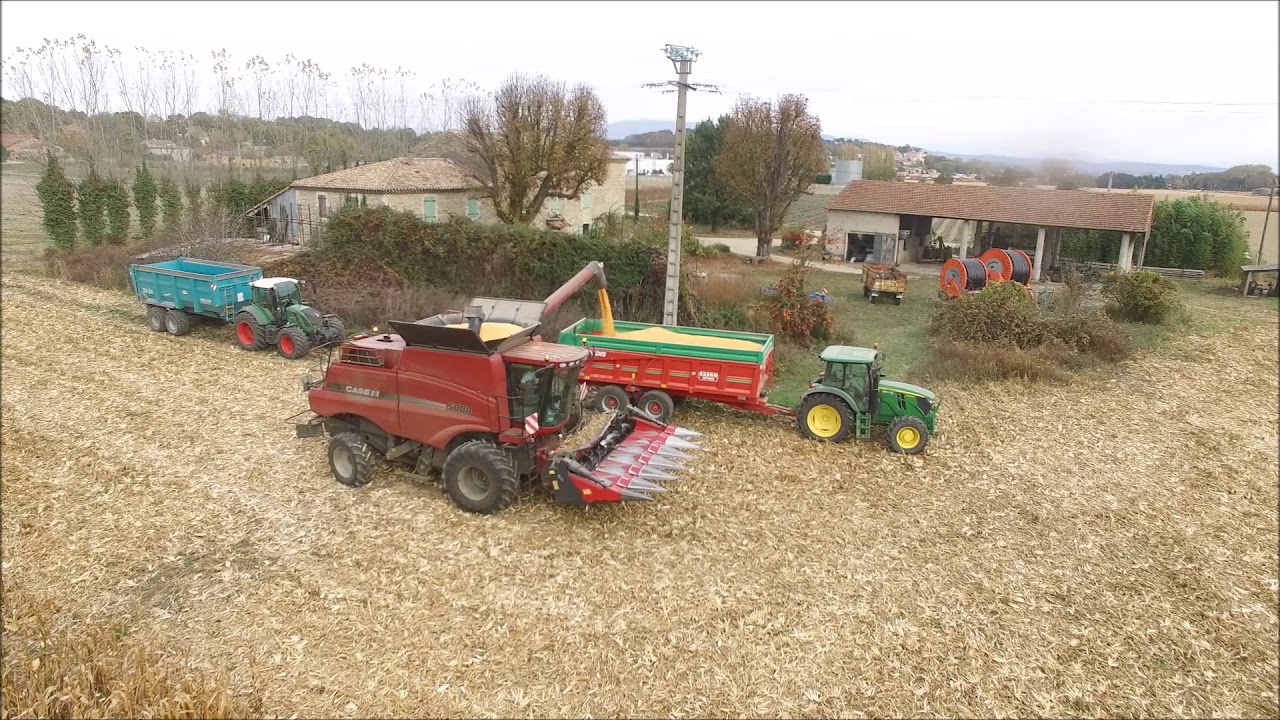 Moisson de maïs 2017 ( fendt 516- casse ih 5088) GOPRO DJI