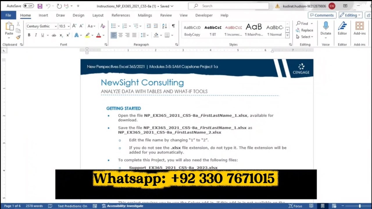 New Perspectives Excel 365/2021 | Modules 5&ndash;8 | SAM Capstone Project 1a | NP_EX365_2021_CS5-8a
