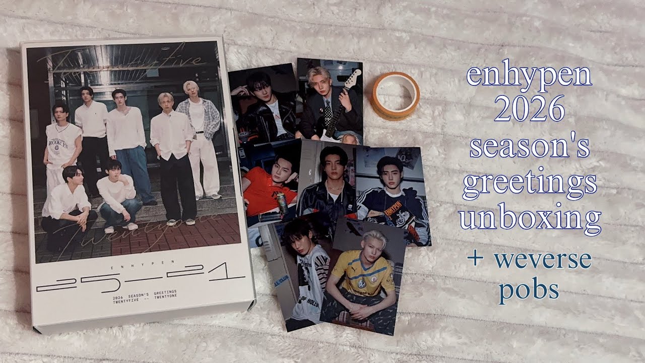enhypen 2026 season’s greetings unboxing (weverse pobs) 👓📘🗯️