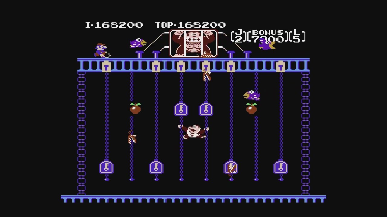 Donkey Kong Jr 242,300 Points L7-3 (NES Classic Mini, light commentary)