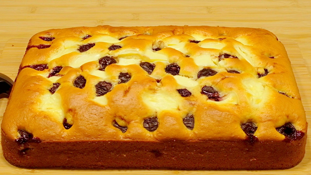 Торт с вишней или вишней. Простой, вкусный и быстрый рецепт