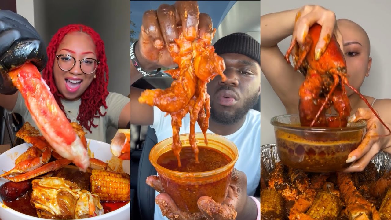 Tiktok Mukbang Compilation | Seafood Boil Mukbang Compilation | Crab,Shrimp, Lobster &More! #seafood