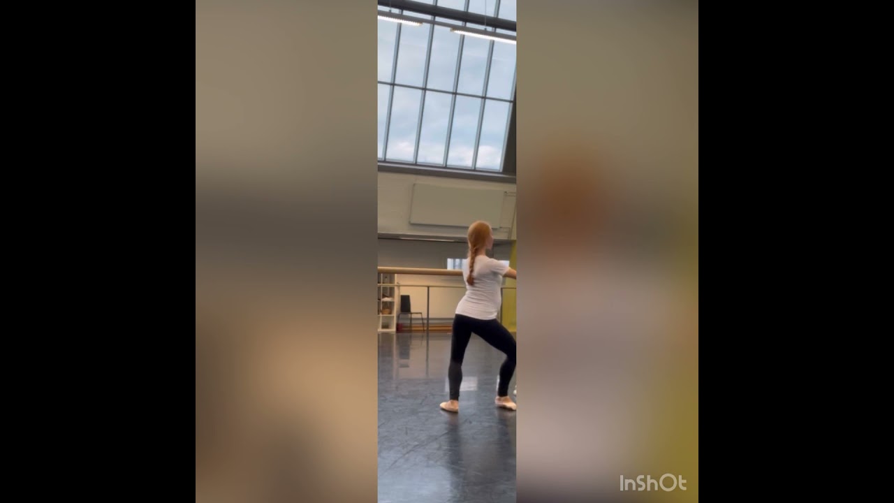 Pregnancy 3rd trimester Iana Salenko ballet barre with coach Andrey Klemm
