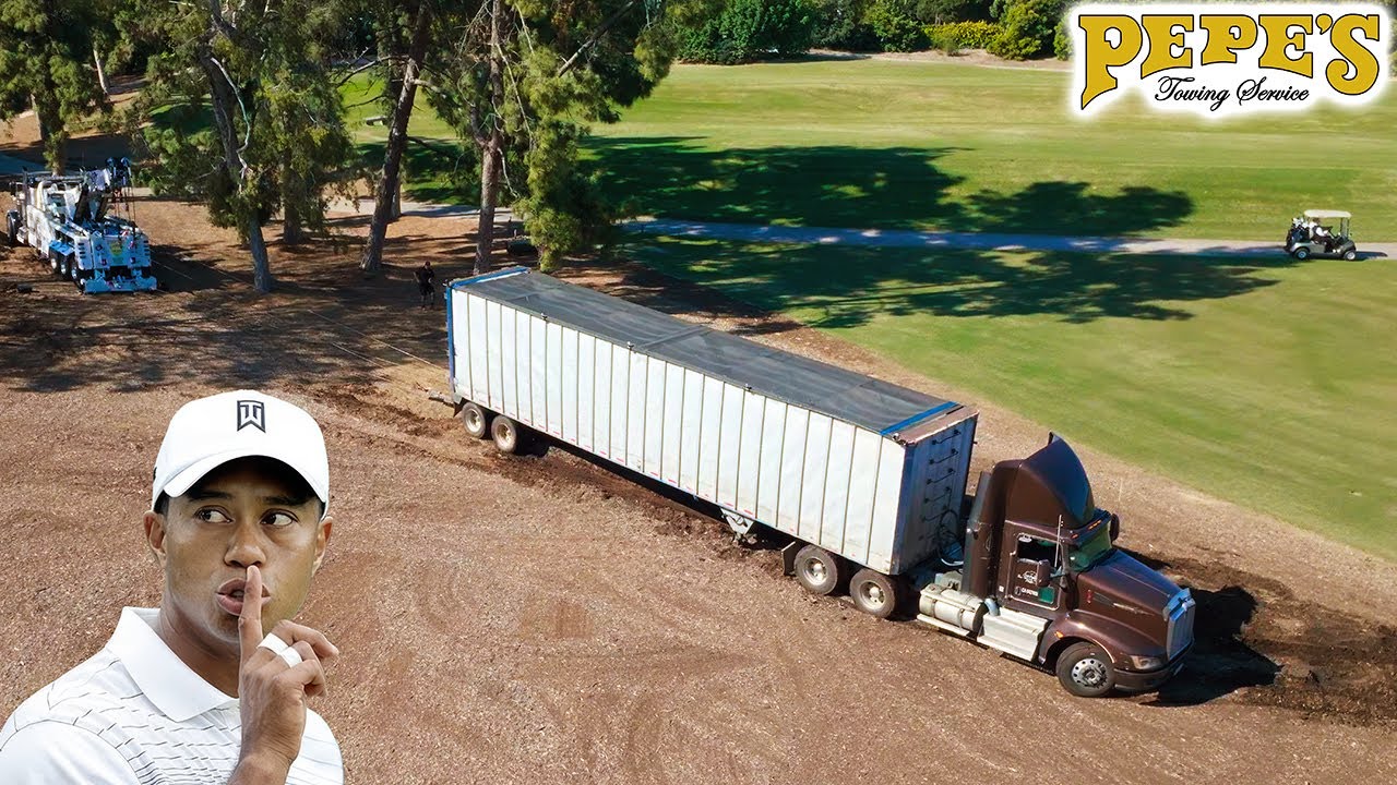 Big Rig Gets Stuck on Golf Course