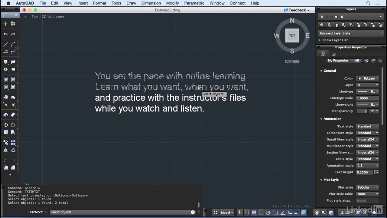 AutoCAD Tutorial - Convert Text to Mtext