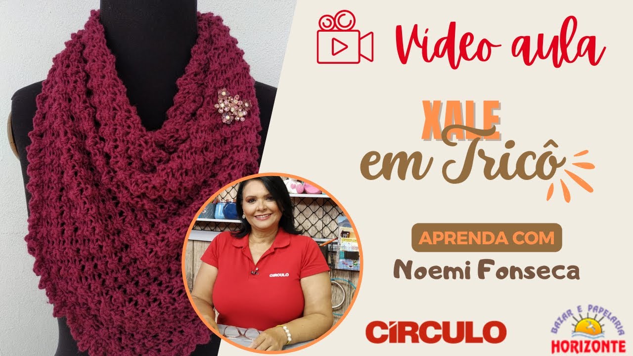 Aula Xale de Tricô com o Fio Cosmos por Noemi Fonseca
