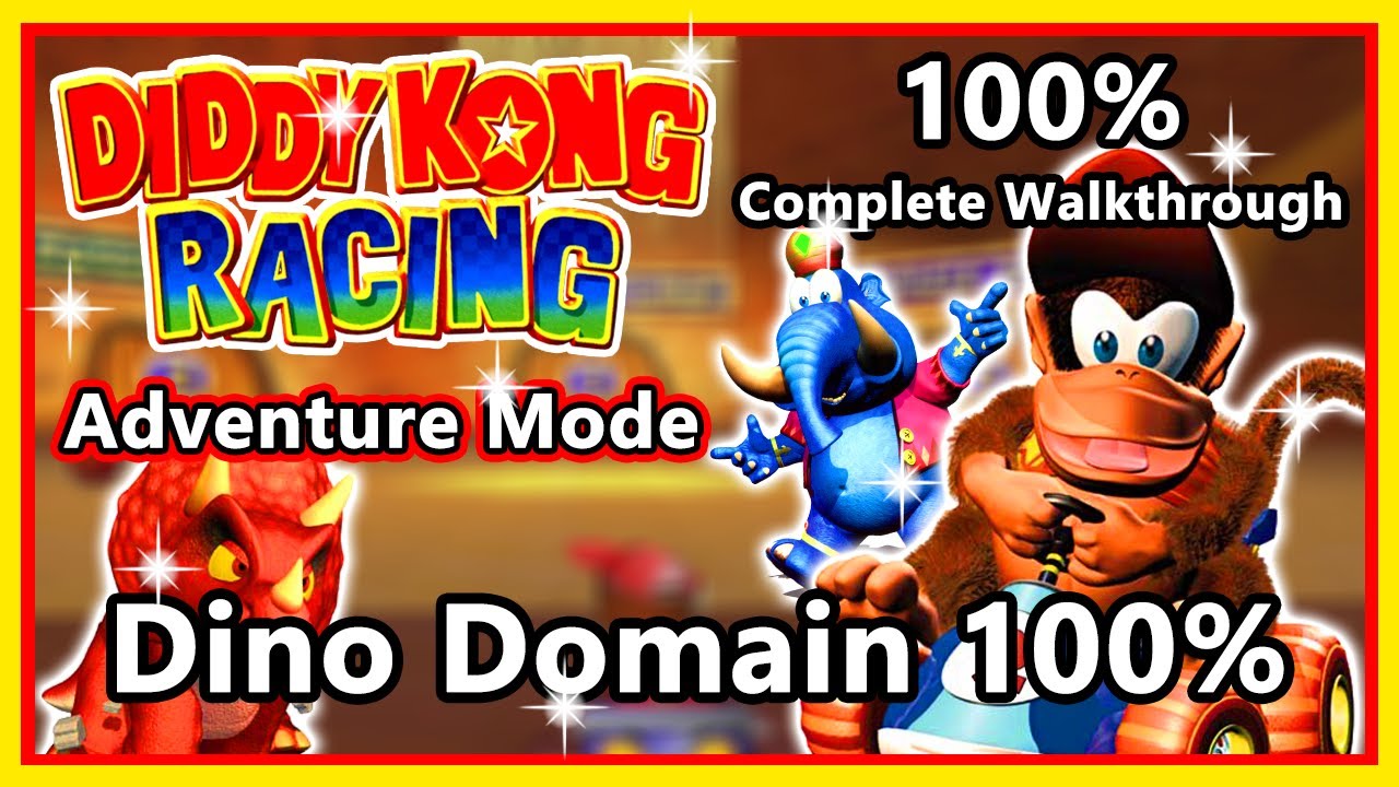 Diddy Kong Racing - Intro & 100% Complete Walkthrough | Adventure Mode | Dino Domain 100%