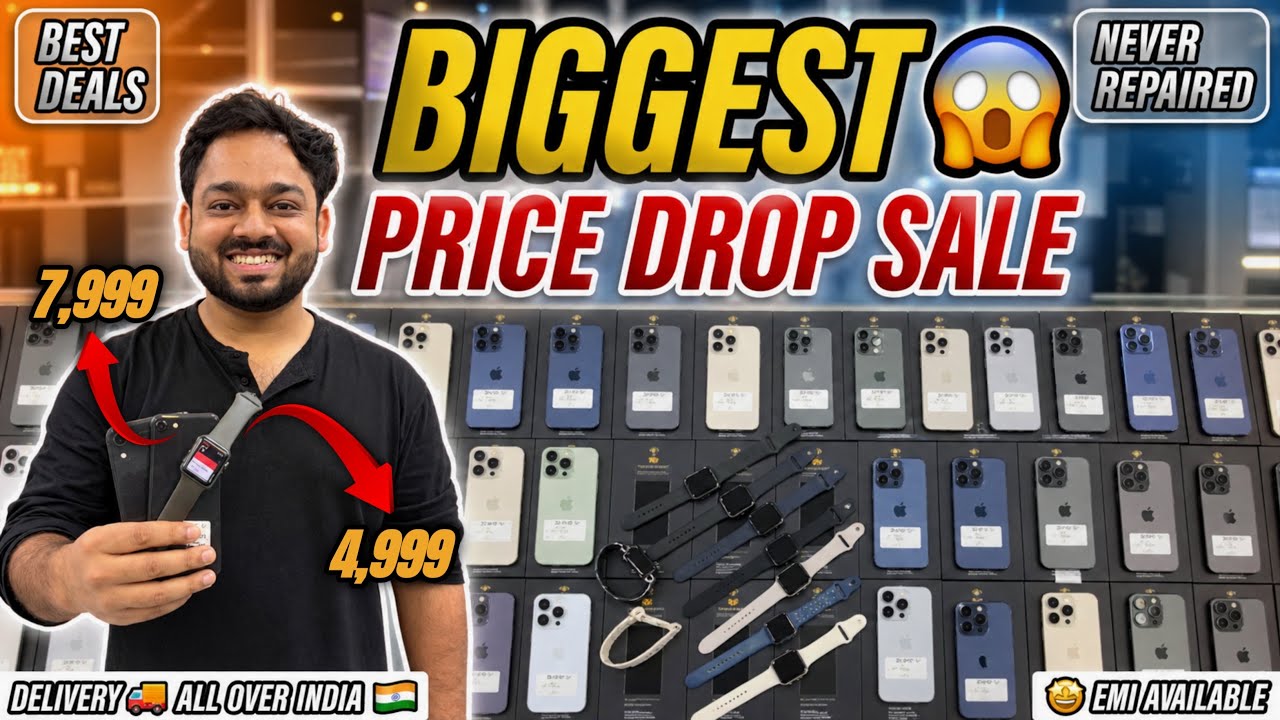 BIGGEST SALE EVER 🤩| Cheapest iPhone Market in Delhi 😱| Second Hand Mobile | ​@sk_communications_ 🔥