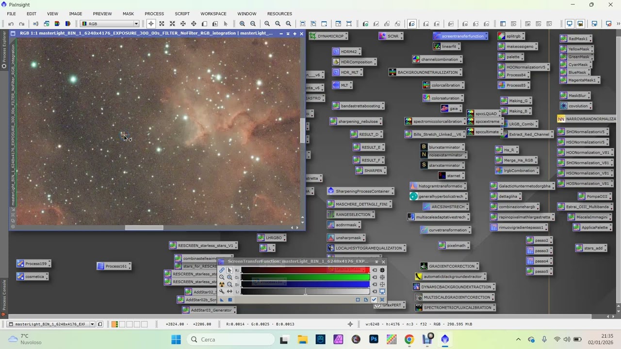 valutazione di un immagine sulle stelle in  pixinsight