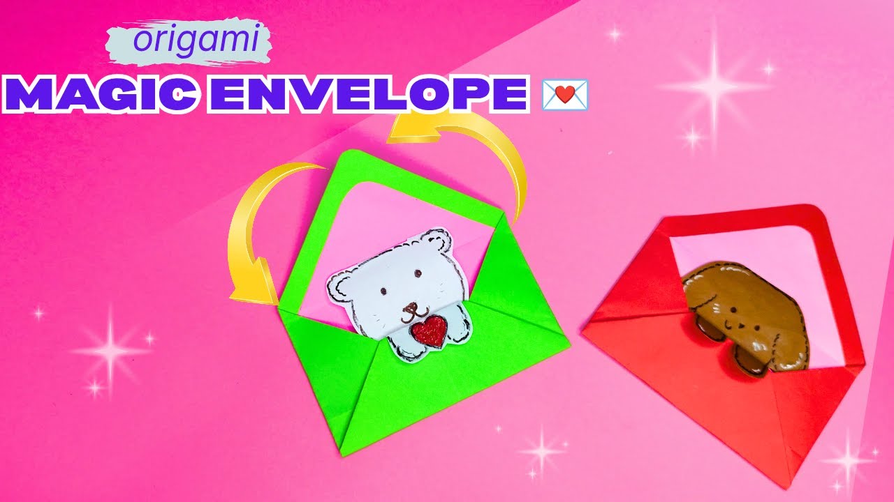 Origami Puppet Envelope | How to Make a Moving Paper Doll envelope