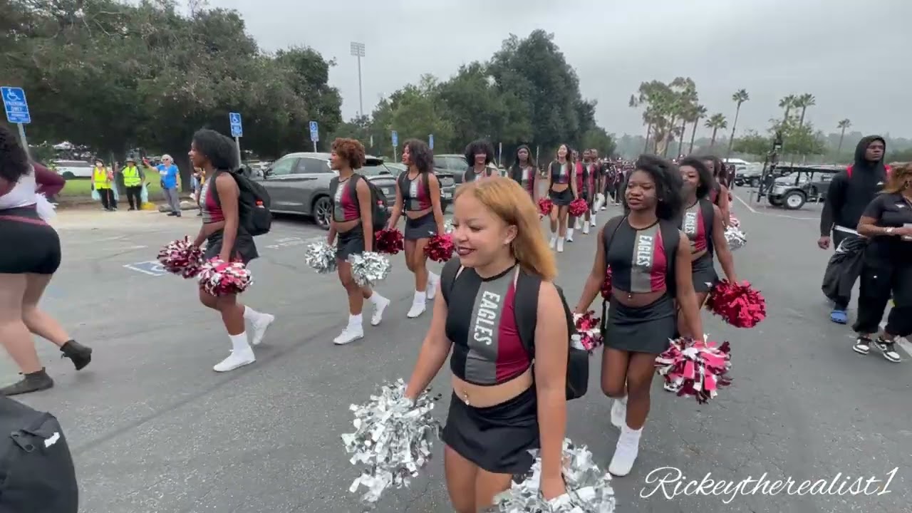 NCCU Marching Band & Cheerleading Squad | Rose Bowl March in | UCLA 2023 | Los Angeles, CA
