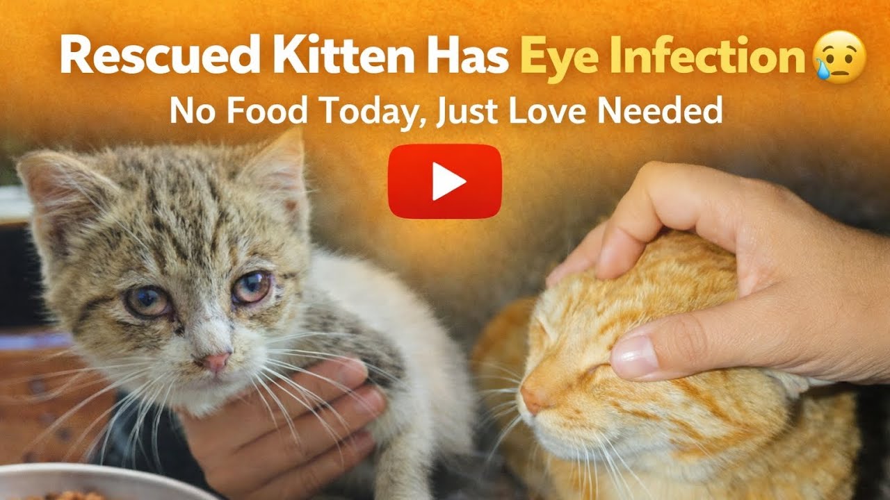 Rescued kitten has eye infection