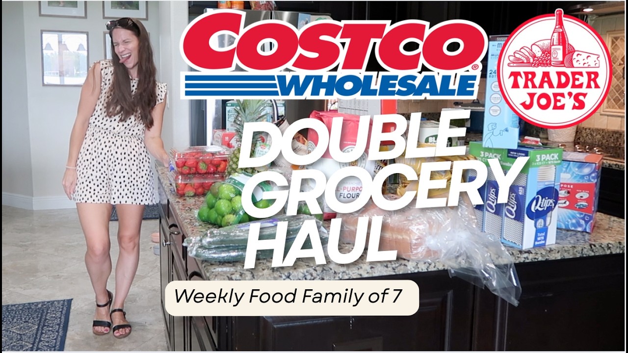 COSTCO + TRADER JOE&rsquo;S GROCERY HAUL! 🛒 Easy Family Dinners + SO MANY Snacks!
