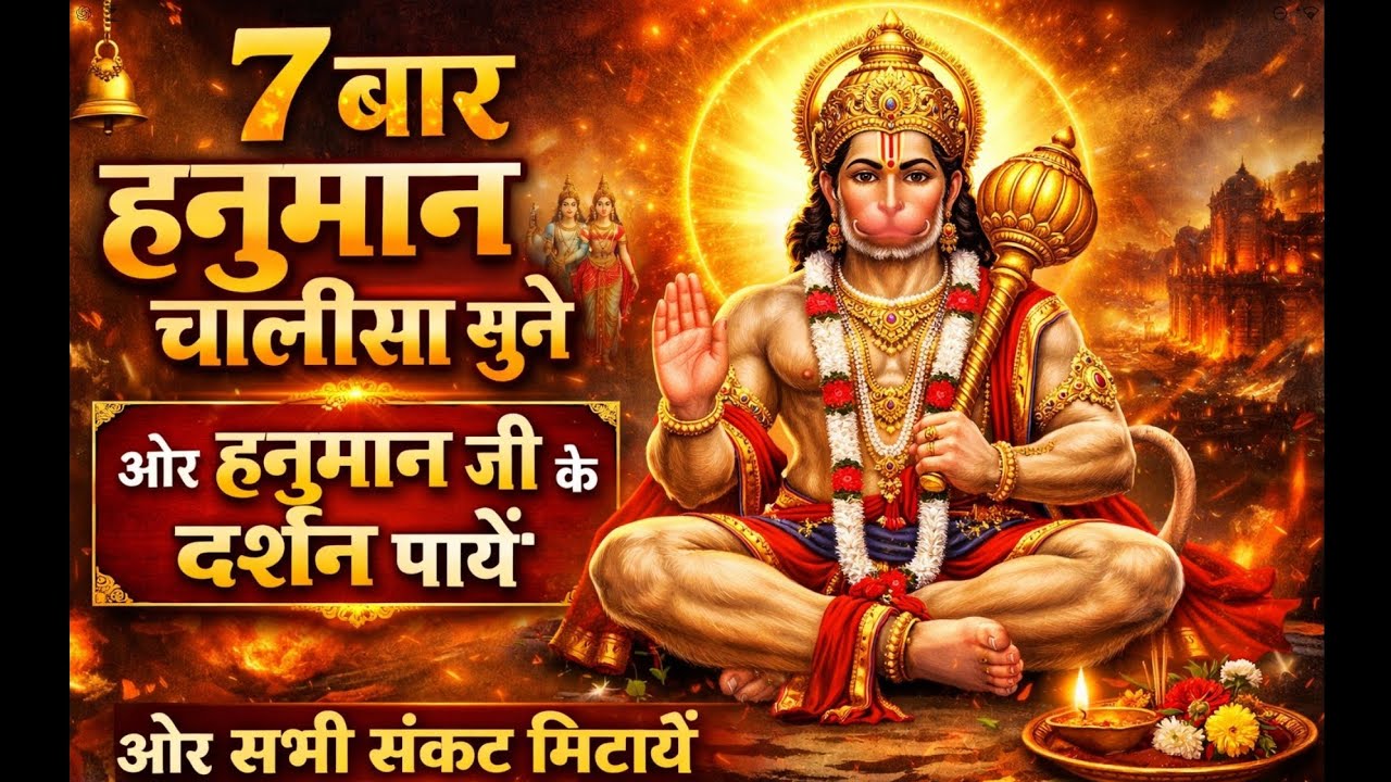 “7 बार हनुमान चालीसा सुनें | हनुमान जी के दर्शन पाएं | सभी संकट दूर होंगे” 🙏#hanumanji 