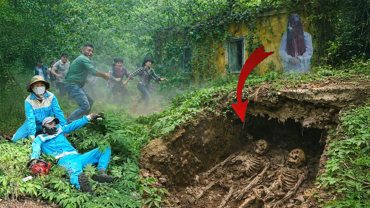 Time Lapse: Cleaning a Haunted House in the Forest – A Hidden Grave With Two Skeletons Is Found! 😱
