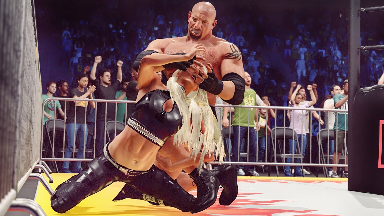 WWE 2k23: Goldberg vs Maryse, intergender wrestling, mixed match