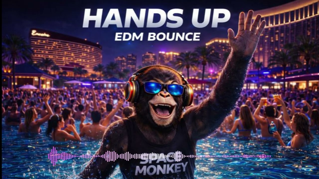 Hands Up (EDM Bounce) | Space Monkey Pool Party Vibes | High-Energy Dance Track