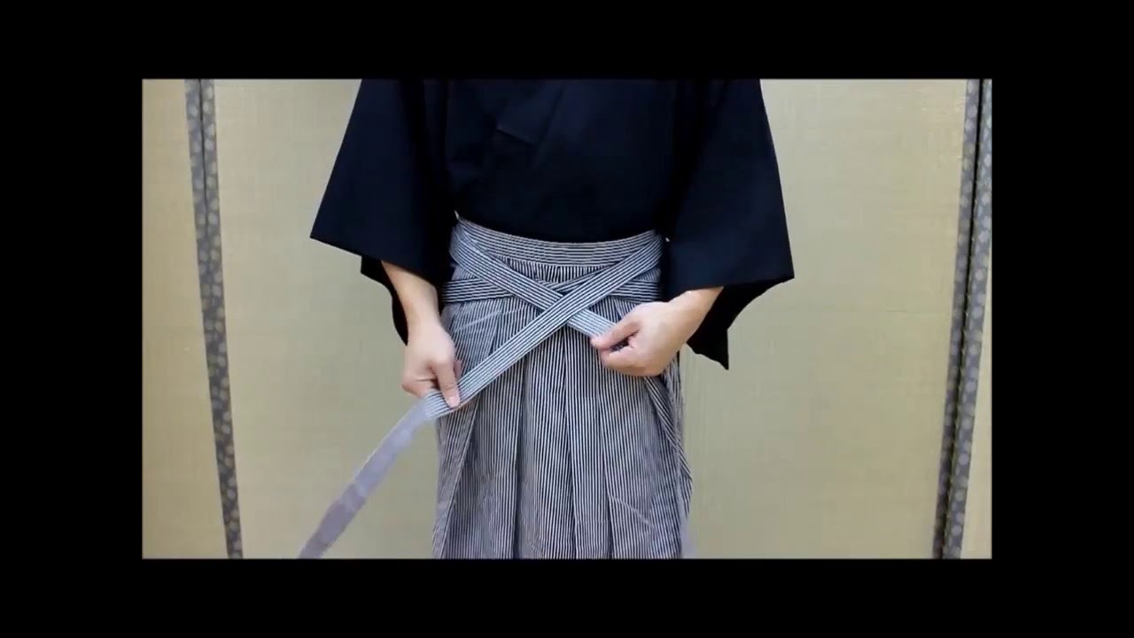 袴。紐結び & 十文字紐結び