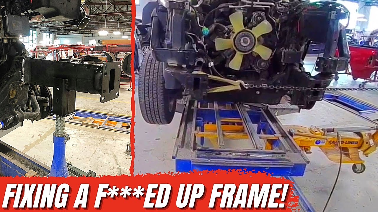 Fixing A F***ed Up Frame! #dodgeram #ram1500 #dodgetrucks #framerepair #CarOLiner #bodywork