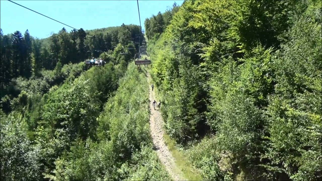 Chair lift up the Czantoria Wielka mountain in Poland