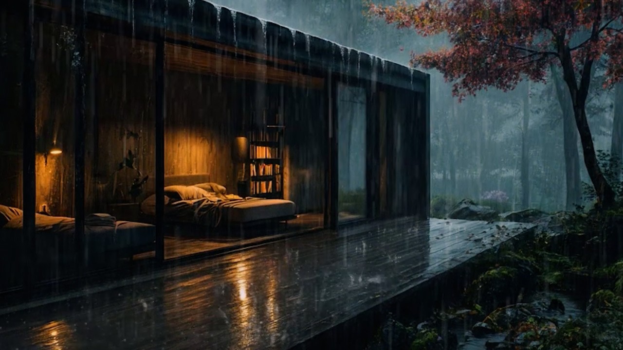 Rain Sounds in a Forest Cabin 🌧️ | Relaxing Atmosphere for Deep Sleep, Concentration, and Meditation