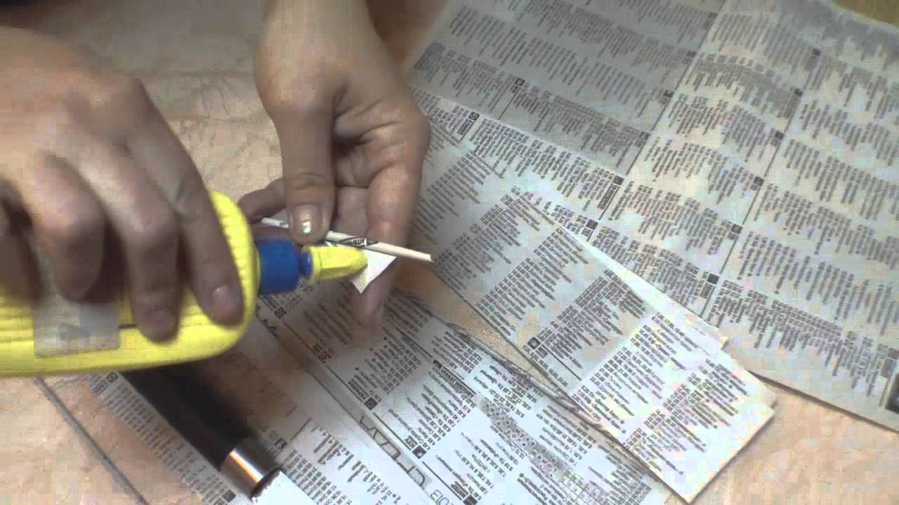 How to roll up newspaper tubes. Three years later.