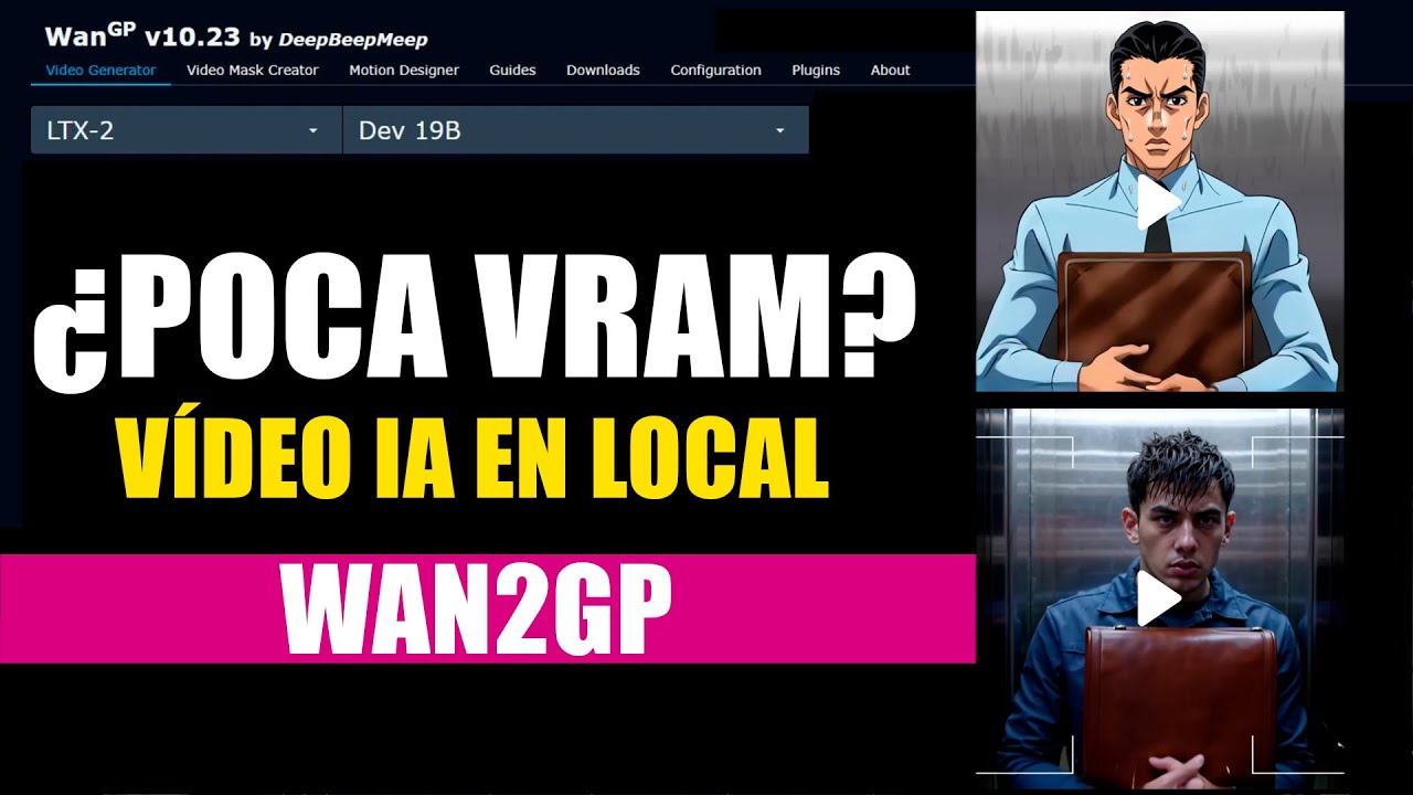 &iquest;Generar v&iacute;deo IA con poca VRAM? 🚀Wan2GP explicado