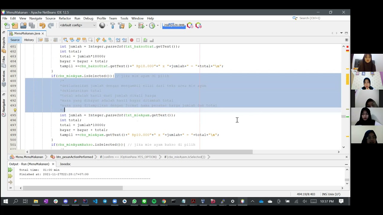 Tugas Praktikum Membuat Menu Makanan. Java NetBeans