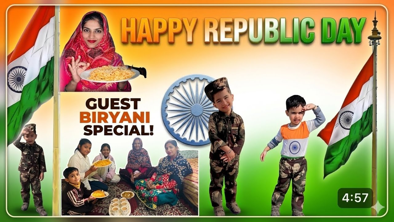 Republic Day Vlog 🇨🇮 Ishan Bana Foji 👮‍♂️ Ghar Aaye Mehman 🤗Ammi Ne Baryani Banai 🍲