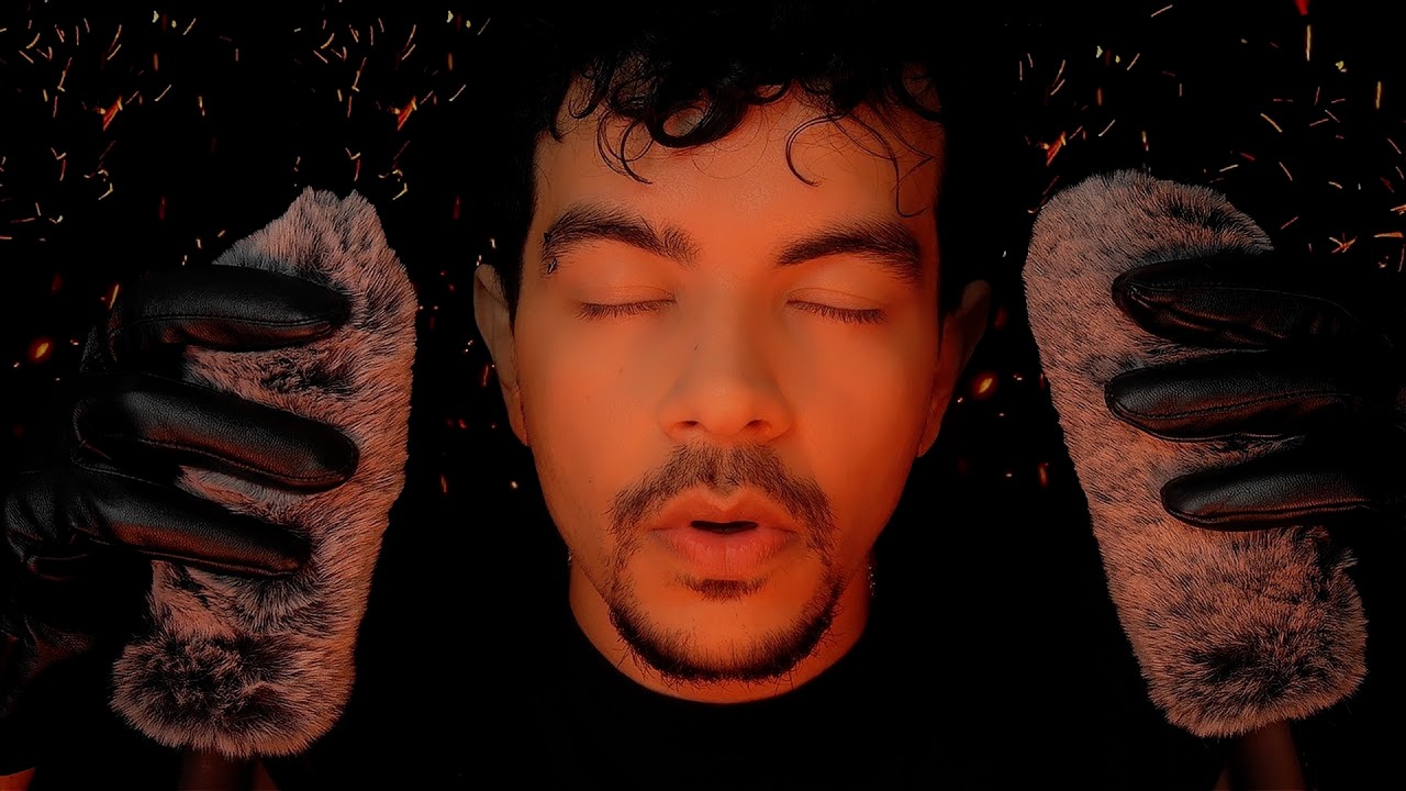 ASMR Binaural Fluffy Mic with Cozy Fireplace Ambience for Deep Sleep - 2 Hours