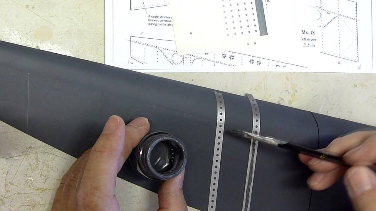 Painting rivets on a Reeves 1/4 scale Spitfire