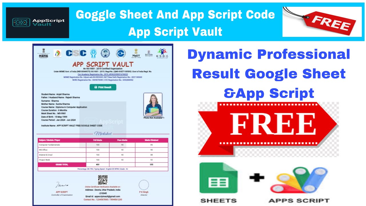 How to Make an Online Student Result System | Google Sheets + Web App Script Project #code #result