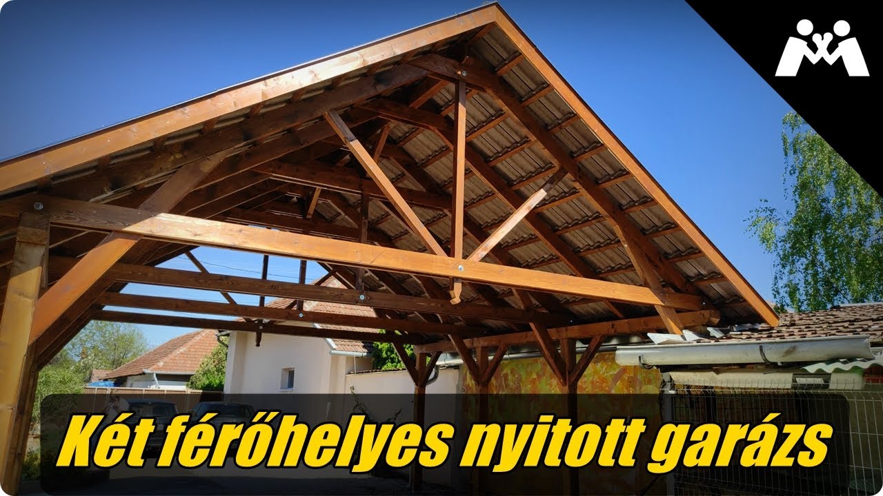 Két férőhelyes nyitott garázs építése