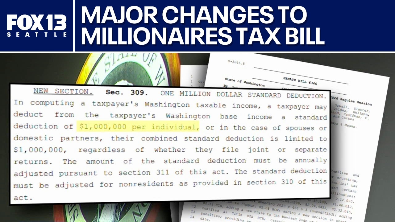 Washington 'millionaires tax' bill gets some major changes | FOX 13 Seattle