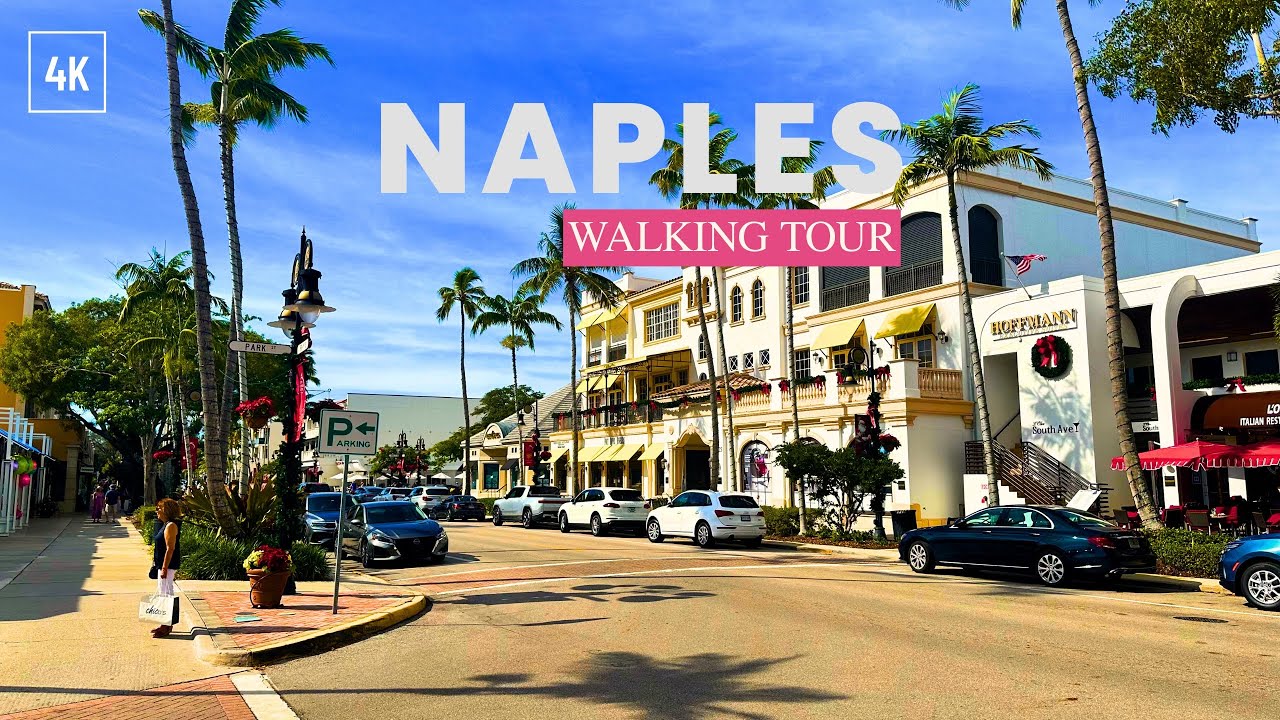 Naples Florida Walking Tour | Christmas Lights & Holiday Season (4K)