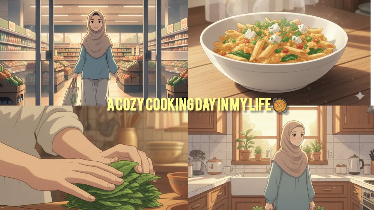 🌿 A Cozy Cooking Day in My Life | Grocery Shopping & Homemade Pasta 🍝🤍