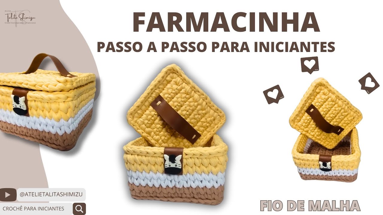 FARMACINHA EM FIO DE MALHA - PASSO A PASSO PARA INICIANTES - AULA COMPLETA