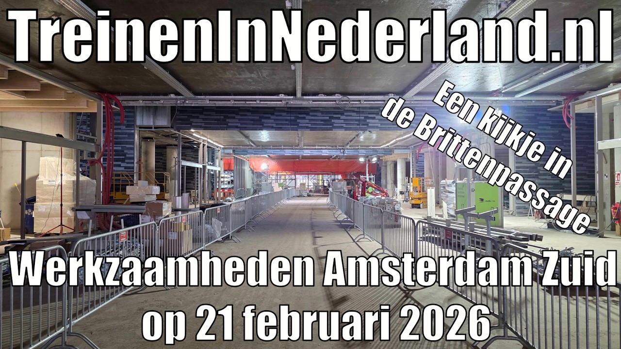 Een kijkje in de in aanbouw zijnde Brittenpassage van station Amsterdam Zuid - 21 februari 2026