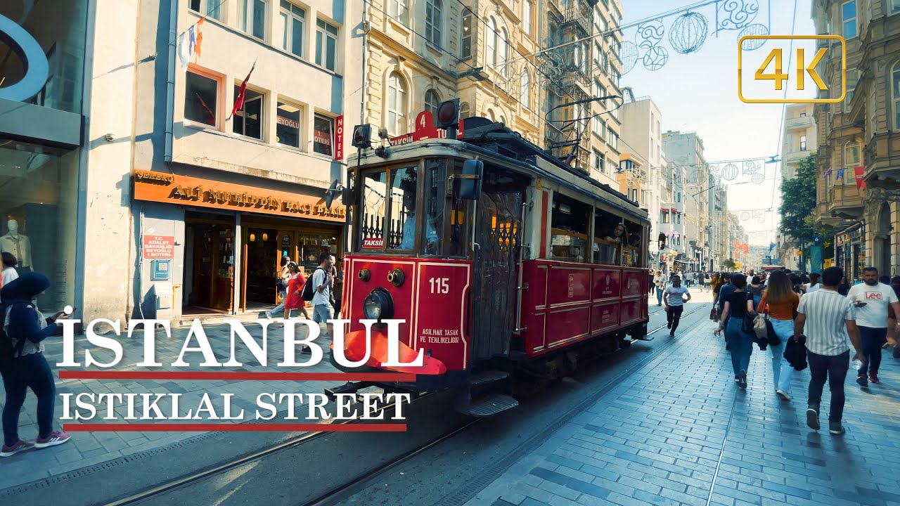 Istanbul Istiklal Street Walking Tour / 4k HDR [🎧Binaural City Sounds]