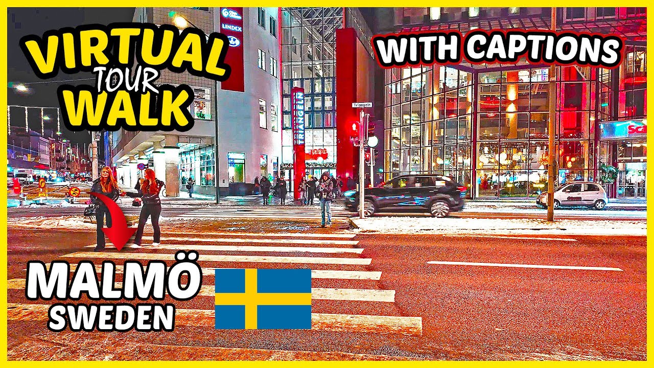 Malm&ouml;, Sweden Walking Tour 4K ❄️ Snowy Winter City Walk