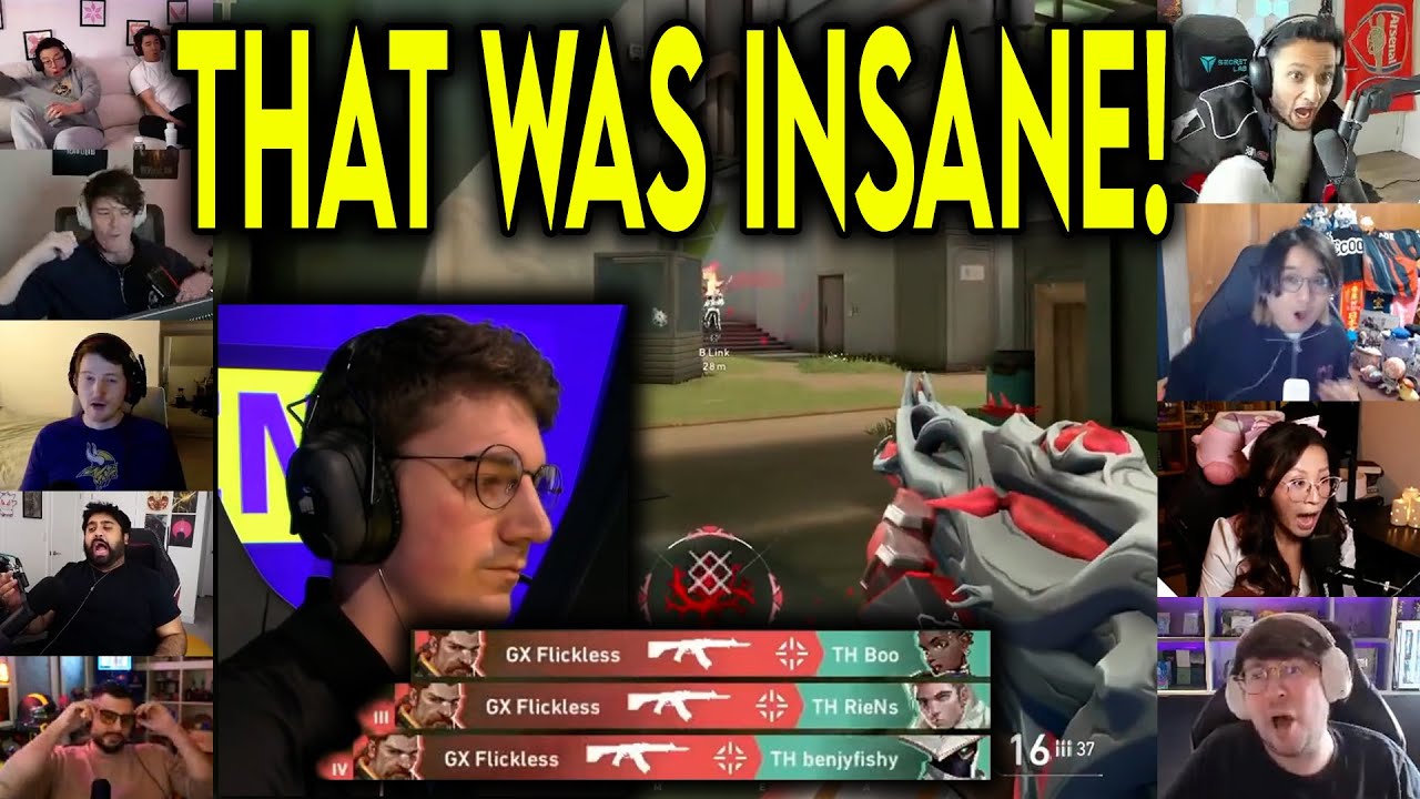 Valorant Streamers Reacts To GX Flickless HITTING A CRAZY 1v3 Against TH In VCT