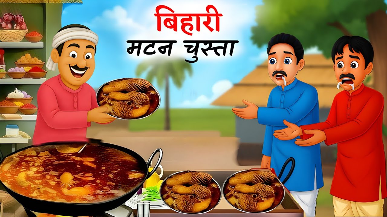 बिहारी मटन चूसता वाला | Mutton Chustaa Wala | Hindi Kahani | Food Cartoon Story | Hindi Kahaniyan