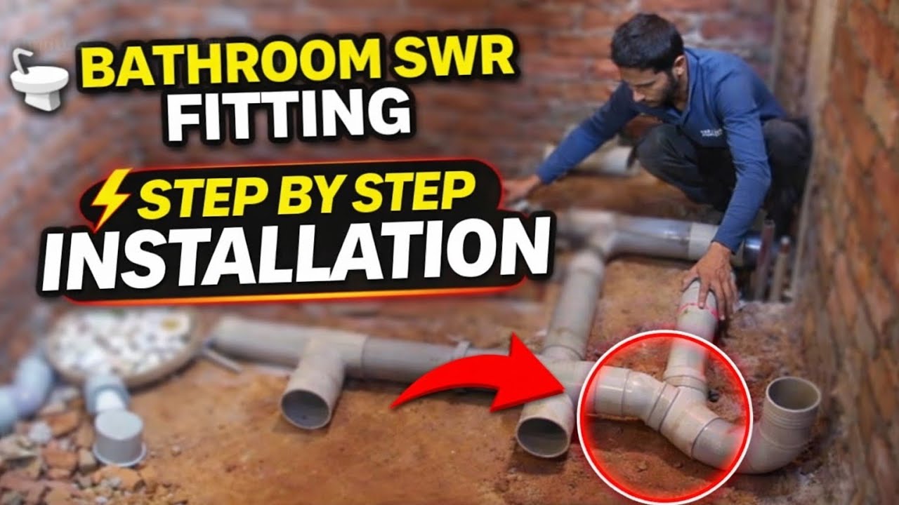 Bathroom SWR Pipe Fitting Complete Setup 🔧 | Step By Step Plumbing Work