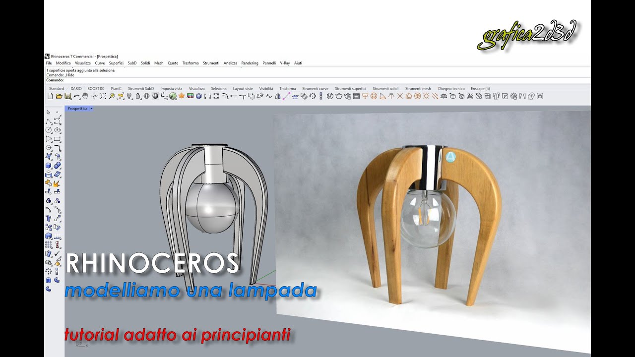 rhinoceros modellazione lampada