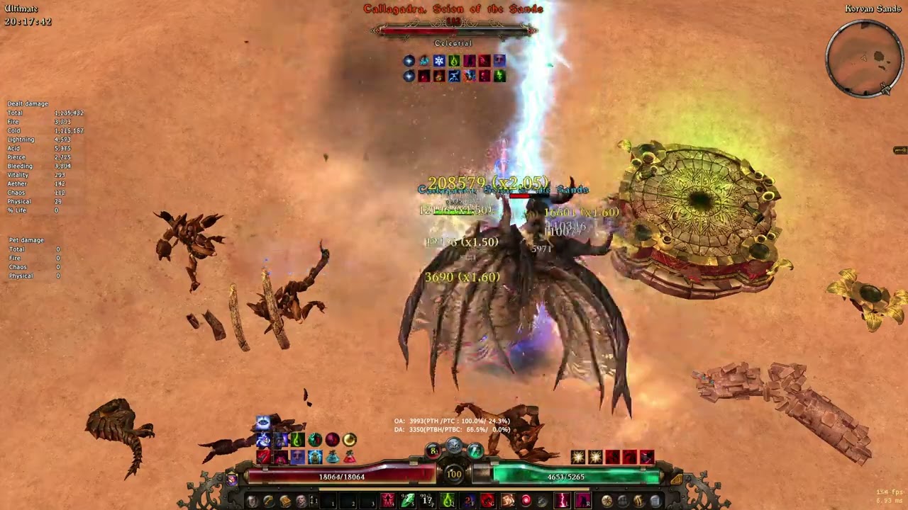 Grim Dawn 1.2.1.6(pt.v5) - Spam Cold Doom Bolt Witch Hunter- Callagadra, Scion of the Sands